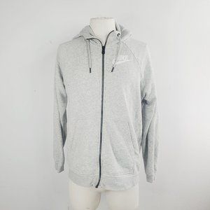 Nike Men's Light Heather Gray Long Sleeve Pockets Full Zip Hoodie Size Large